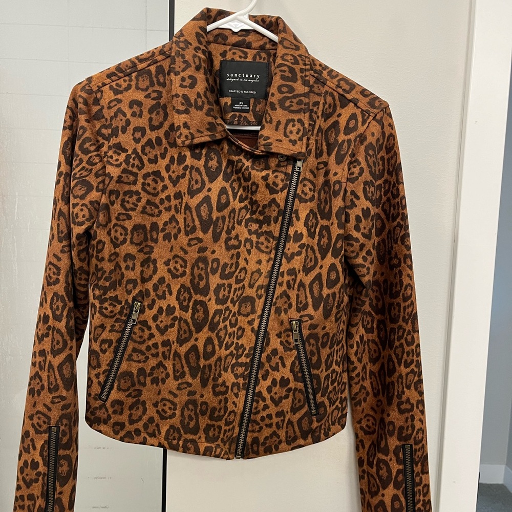 Sanctuary leopard print jacket, size XS